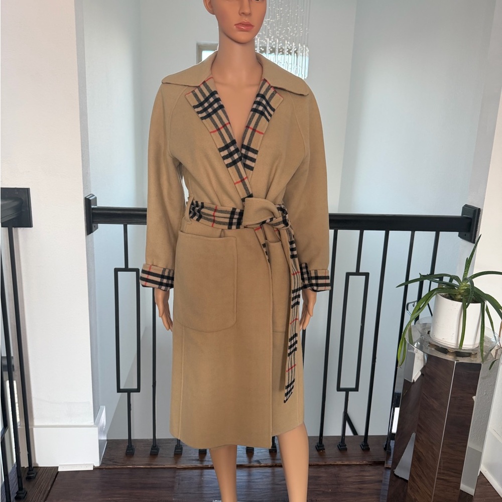 Brand New Burberry Reversible Wool Wrap Coat Size 04US Or 06UK $2,990
